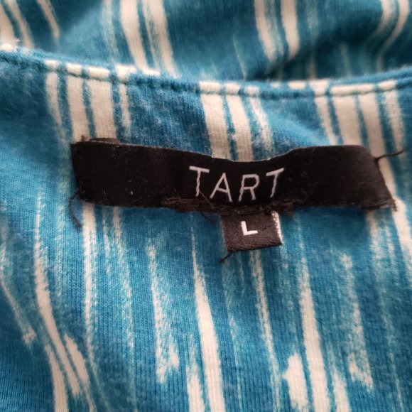 Blue Blouse with Asymmetrical, Draping Neckline by TART - Picture 6 of 6